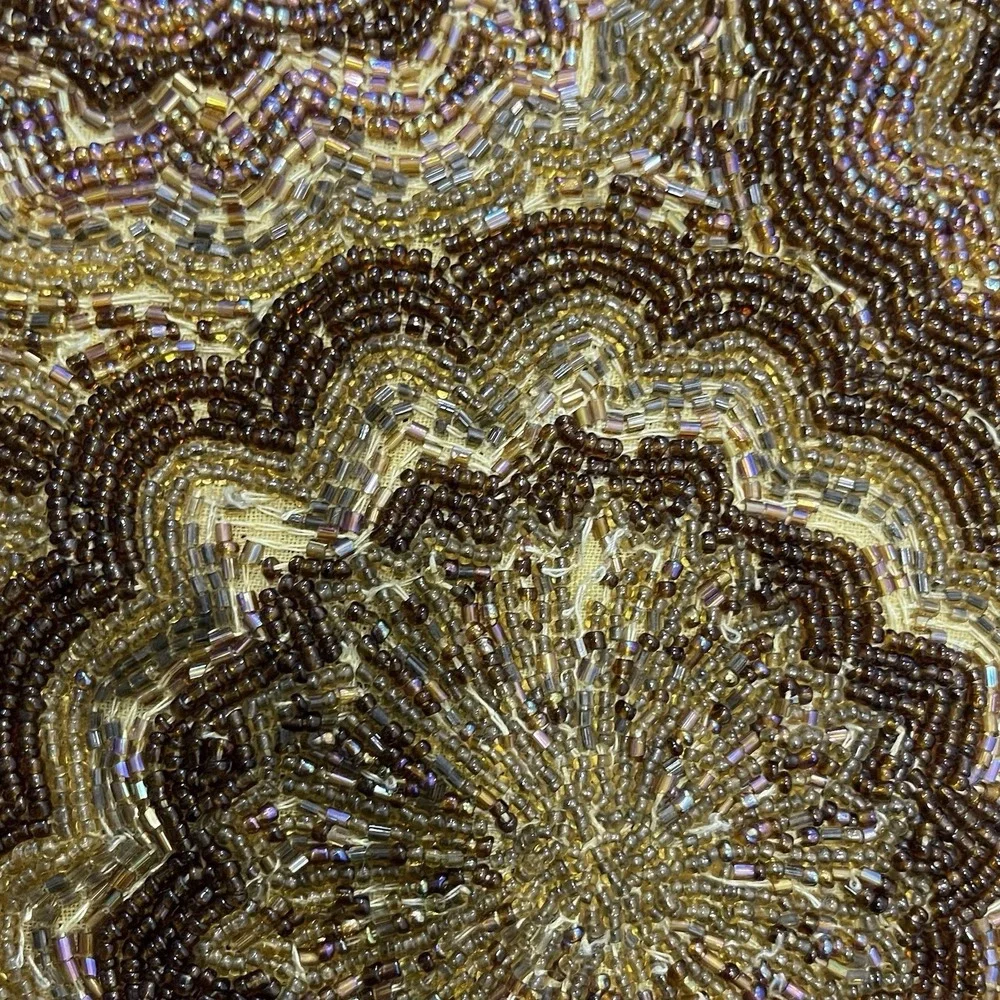 Z Gallerie Set Of Fully Beaded Pillow Shams Chocolate Brown Boho‎ 17x17